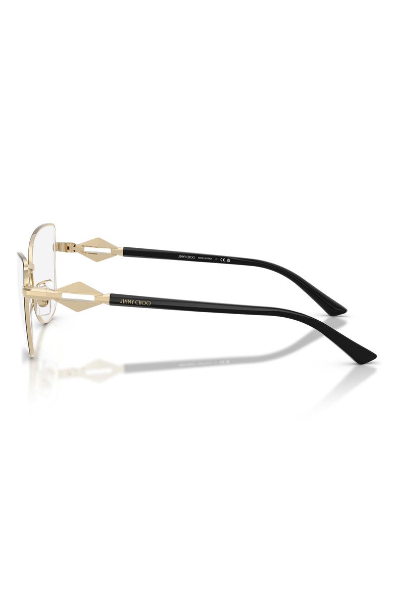 Jimmy Choo 53mm Cat Eye Optical Glasses, Alternate, color, Pale Gold/ Black / Demo Lens
