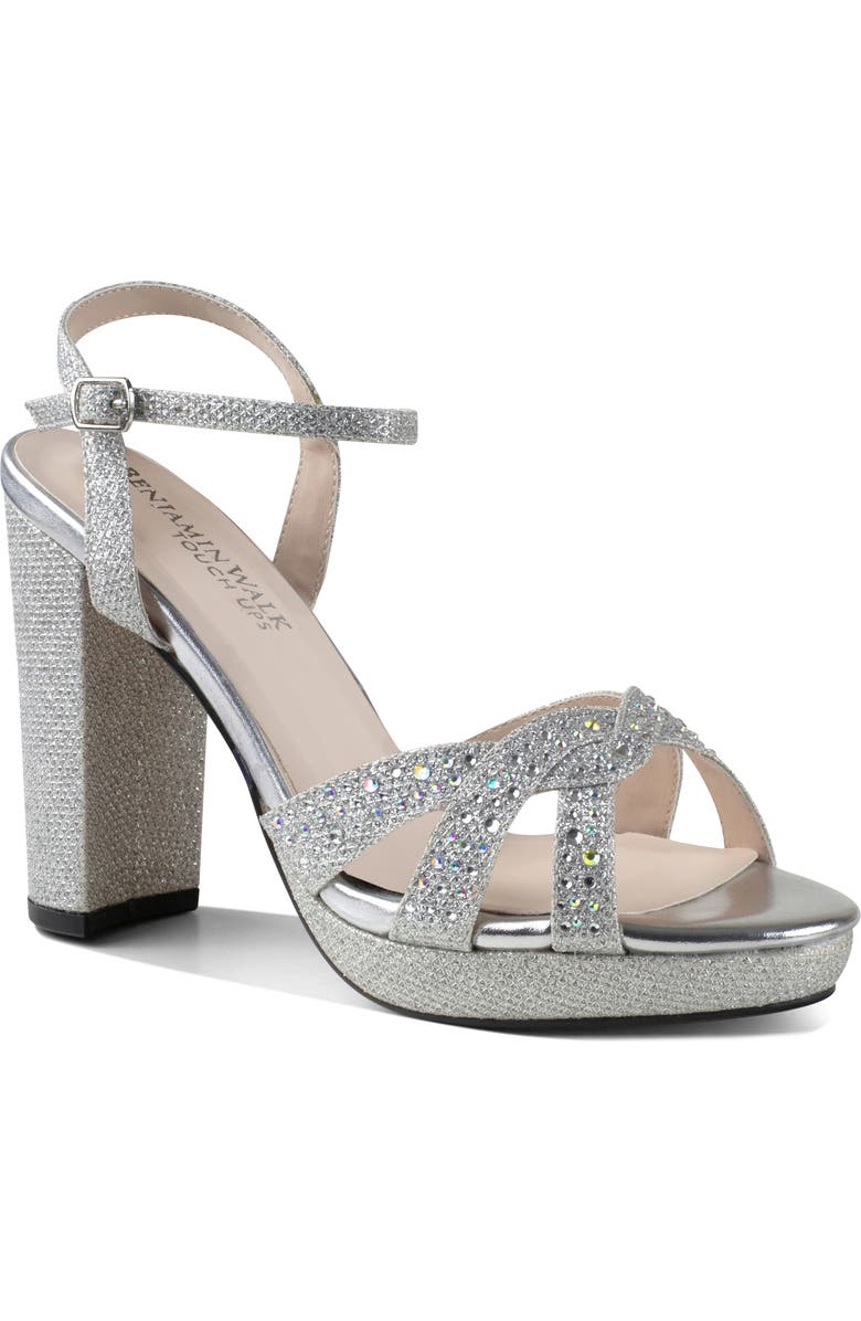Touch Ups Ava Ankle Strap Sandal, Main, color, Silver