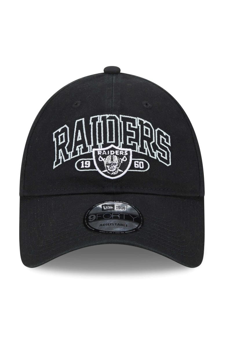 New Era Men's New Era Black Las Vegas Raiders Outline 9FORTY Snapback Hat, Alternate, color, 