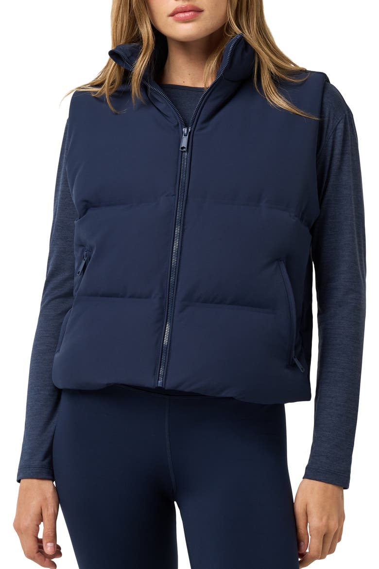 Quilted Midweight Stretch Jacket, Main, color, NAVY BLAZER