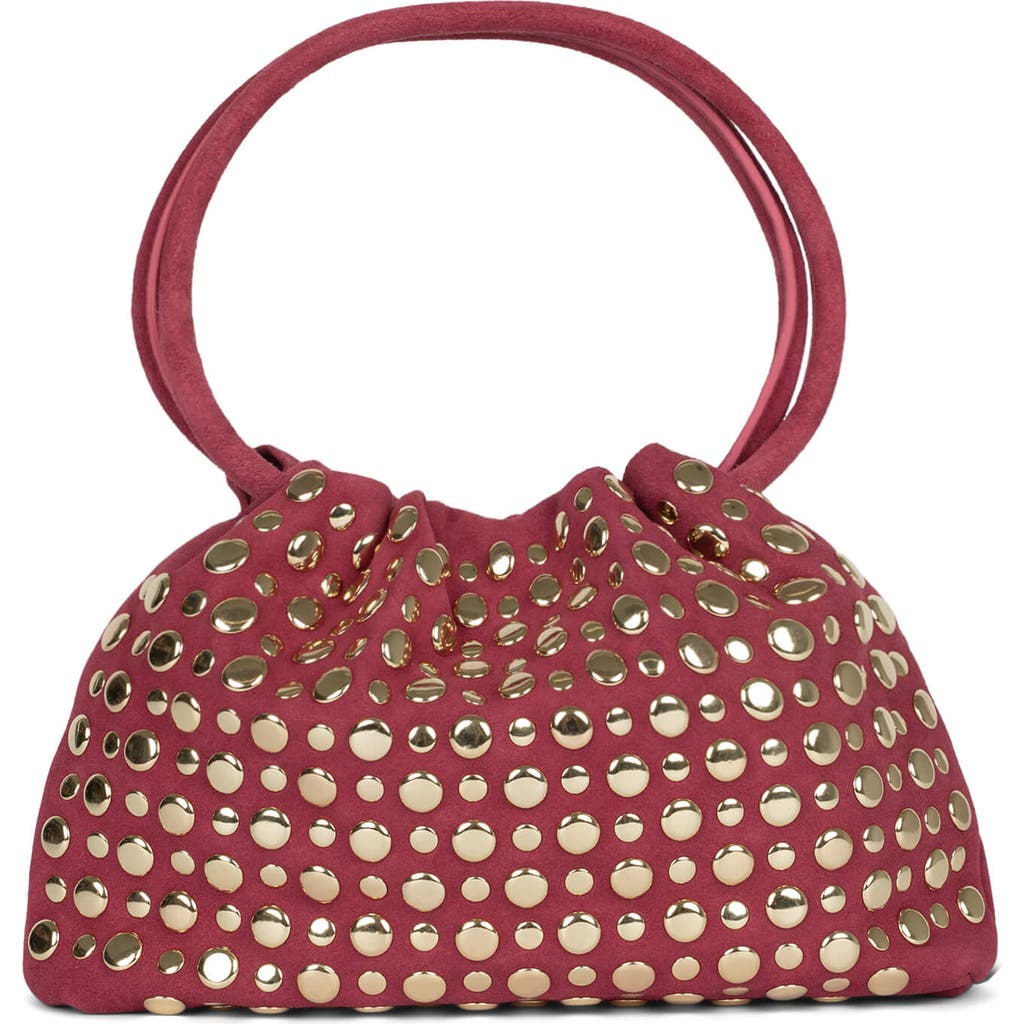 Jeffrey Campbell Lil-brat Leather Handbag In Deep Rose Suede Gold