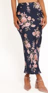 Petal & Pup Kenna Floral Satin Midi Skirt