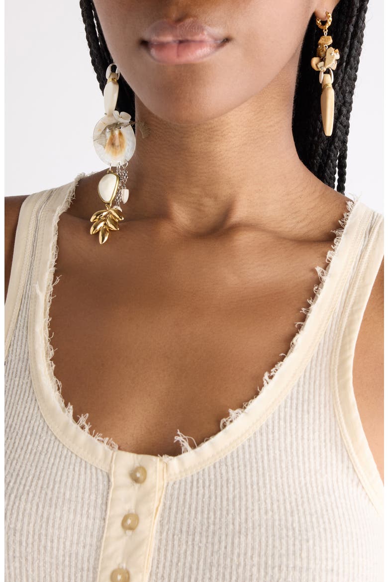 Asymmetric Drop Earrings, Alternate, color, ECRU