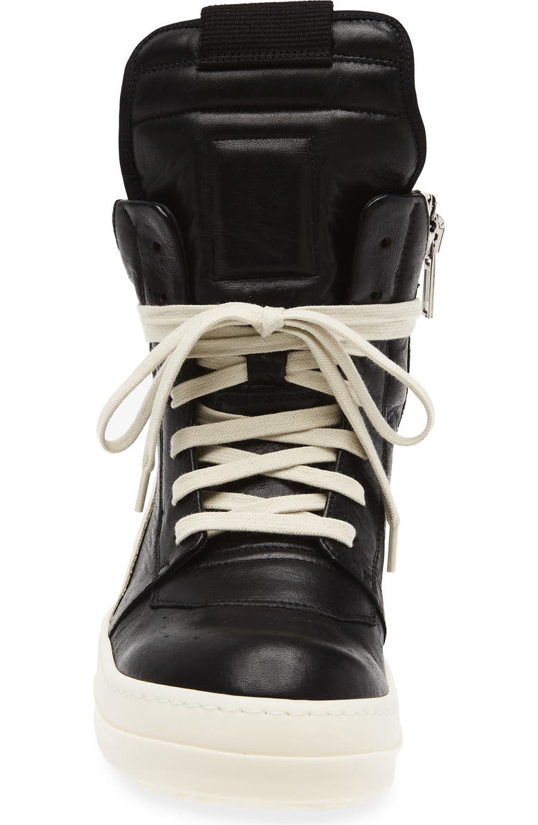 Rick Owens Geobasket High Top Sneaker, Alternate, color, Black/ Milk/ Milk
