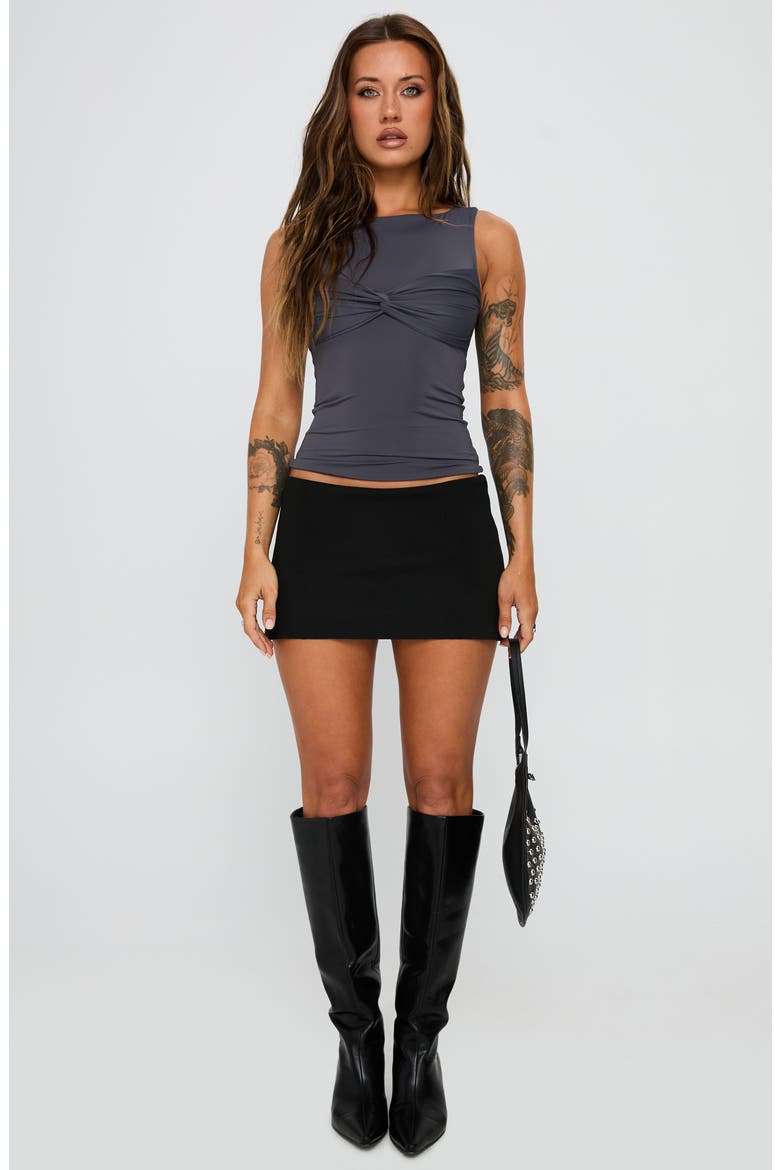 Azaire Twist Front Sleeveless Crop Top, Alternate, color, SLATE