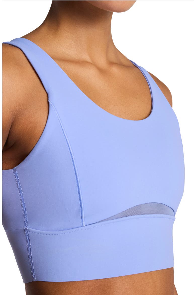 Meshery Longline Sports Bra, Alternate, color, HYACINTH