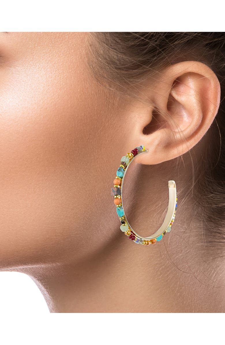 JARDIN Bead Hoop Earrings, Alternate, color, 