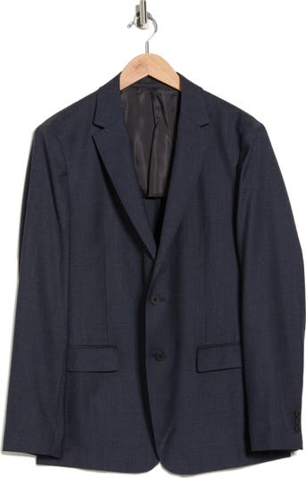 Clinton Slim Fit Navy Houndstooth Wool Blend Blazer