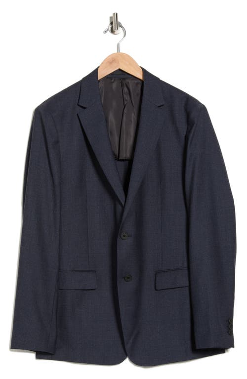 Theory Clinton Slim Fit Navy Houndstooth Wool Blend Blazer In Blue