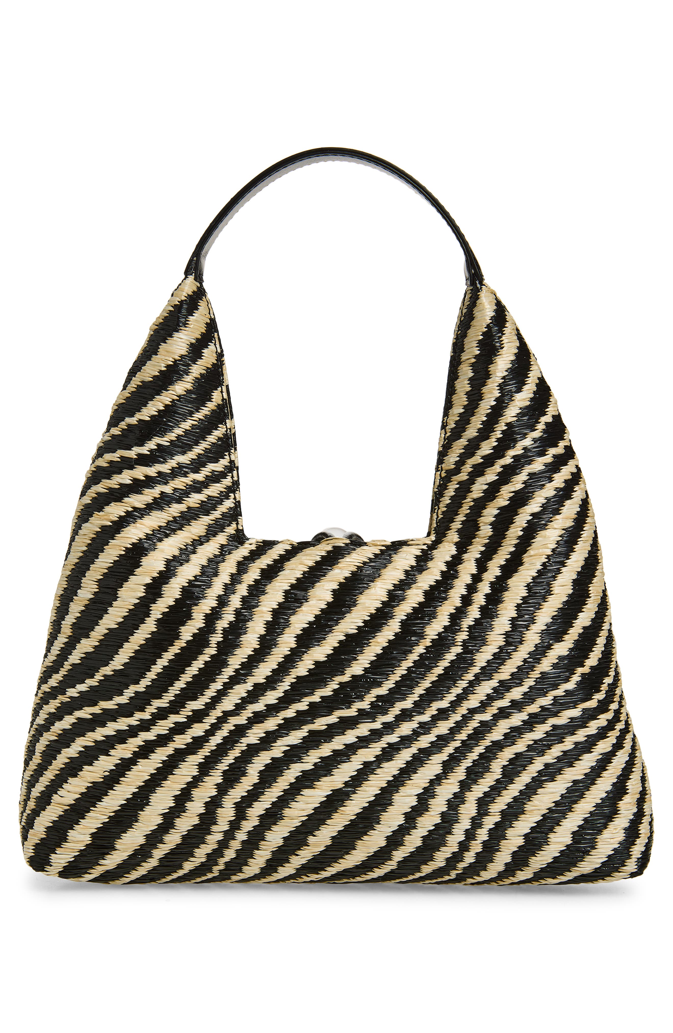 Marni Mini Stripe Top Handle Bag, Alternate, color, 00N99 Black