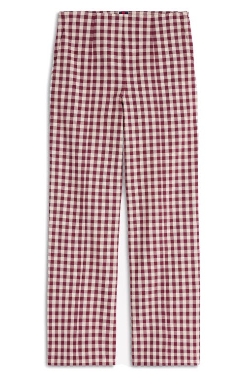 Boden Gingham Cotton Blend Smart Straight Leg Pants In Multi