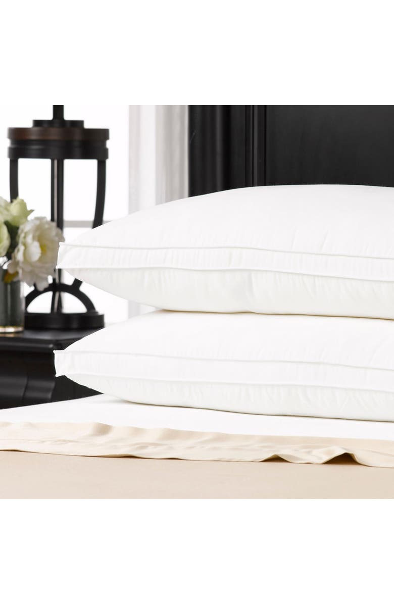 ELLA JAYNE HOME Gusseted Soft Plush Down Alternative Stomach Sleeper Pillow, Set of 2, Alternate, color, White