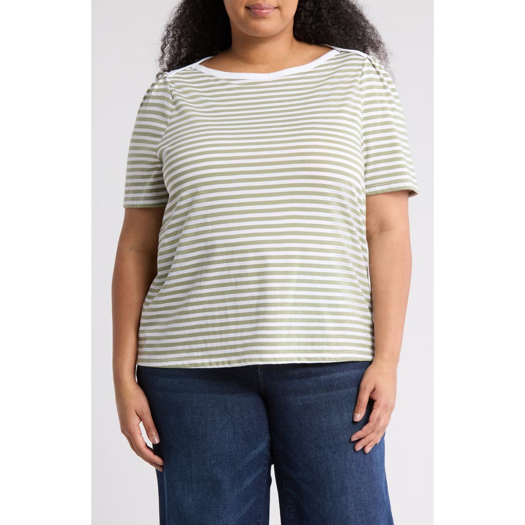 CASLON CASLON® STRIPE ENVELOPE NECK KNIT TOP