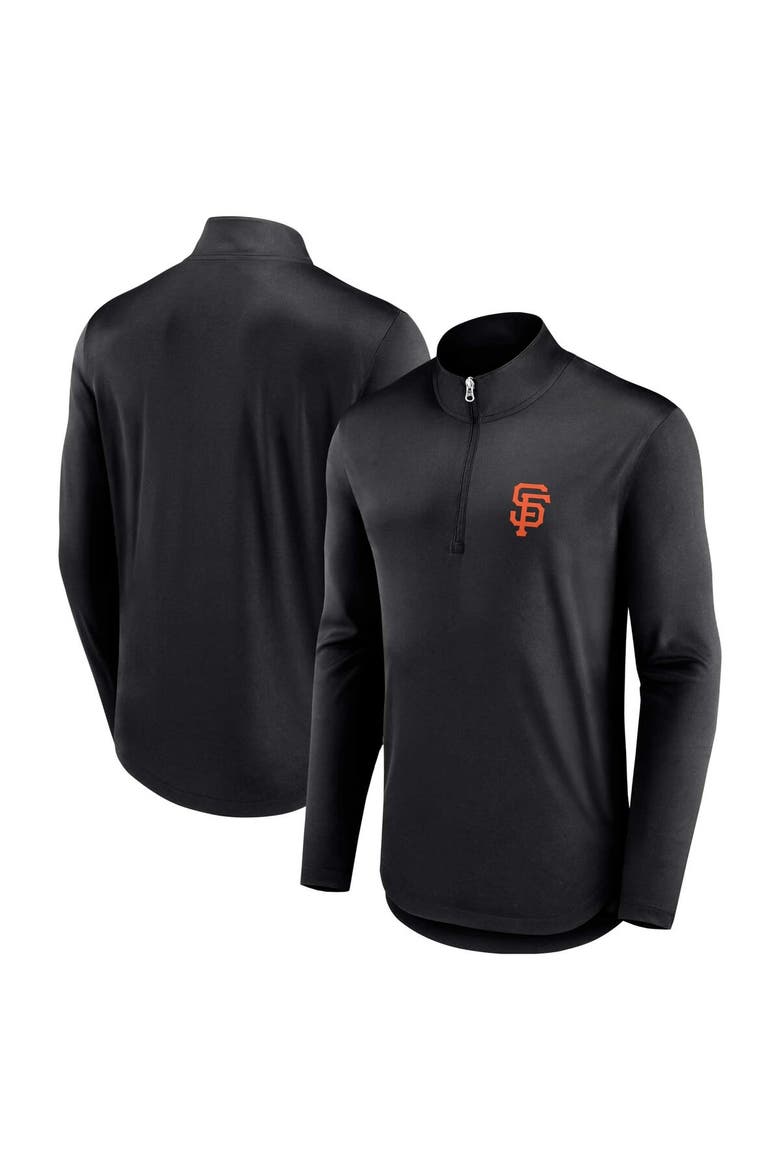Men's Fanatics Branded Black San Francisco Giants Quarterback Quarter-Zip Top, Main, color, Black