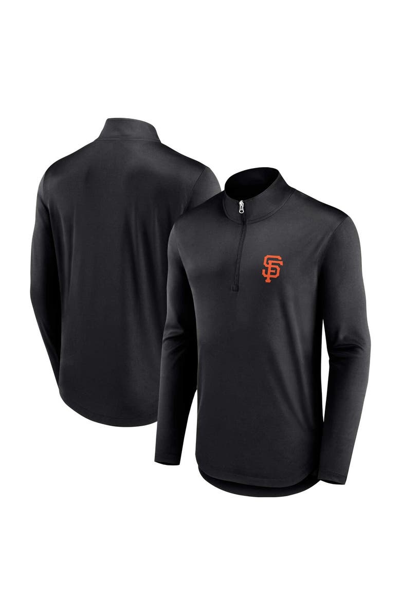 FANATICS Men's Fanatics Branded Black San Francisco Giants Quarterback Quarter-Zip Top, Main, color, Black
