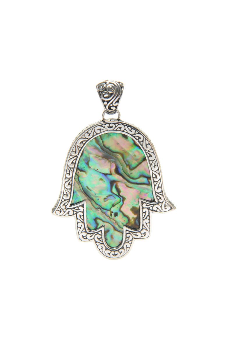 Hamsa Hand Pendant, Main, color, BLUE/ GREEN