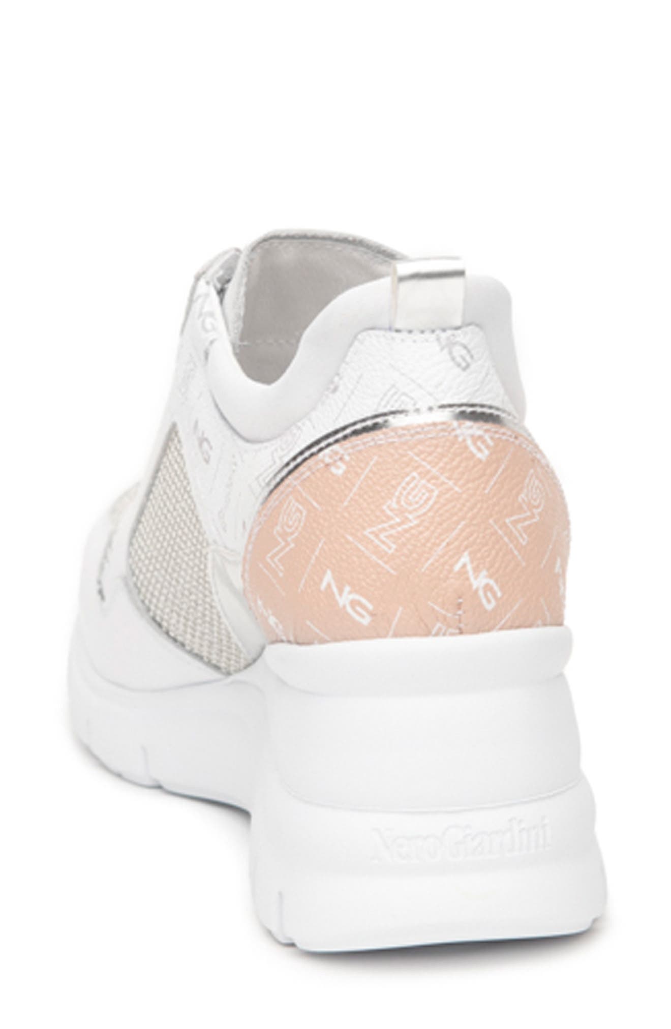 NeroGiardini Mixed Media Wedge Sneaker, Alternate, color, 