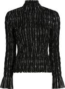 Cinq à Sept Cooper Metallic Smocked Top