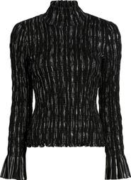 Cinq à Sept Cooper Metallic Smocked Top