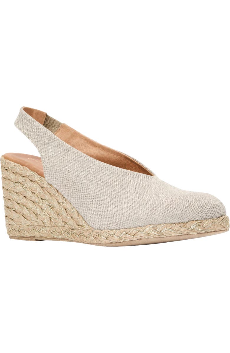 André Assous Pamala Slingback Espadrille Platform Wedge Pump, Main, color, Hemp Glitter