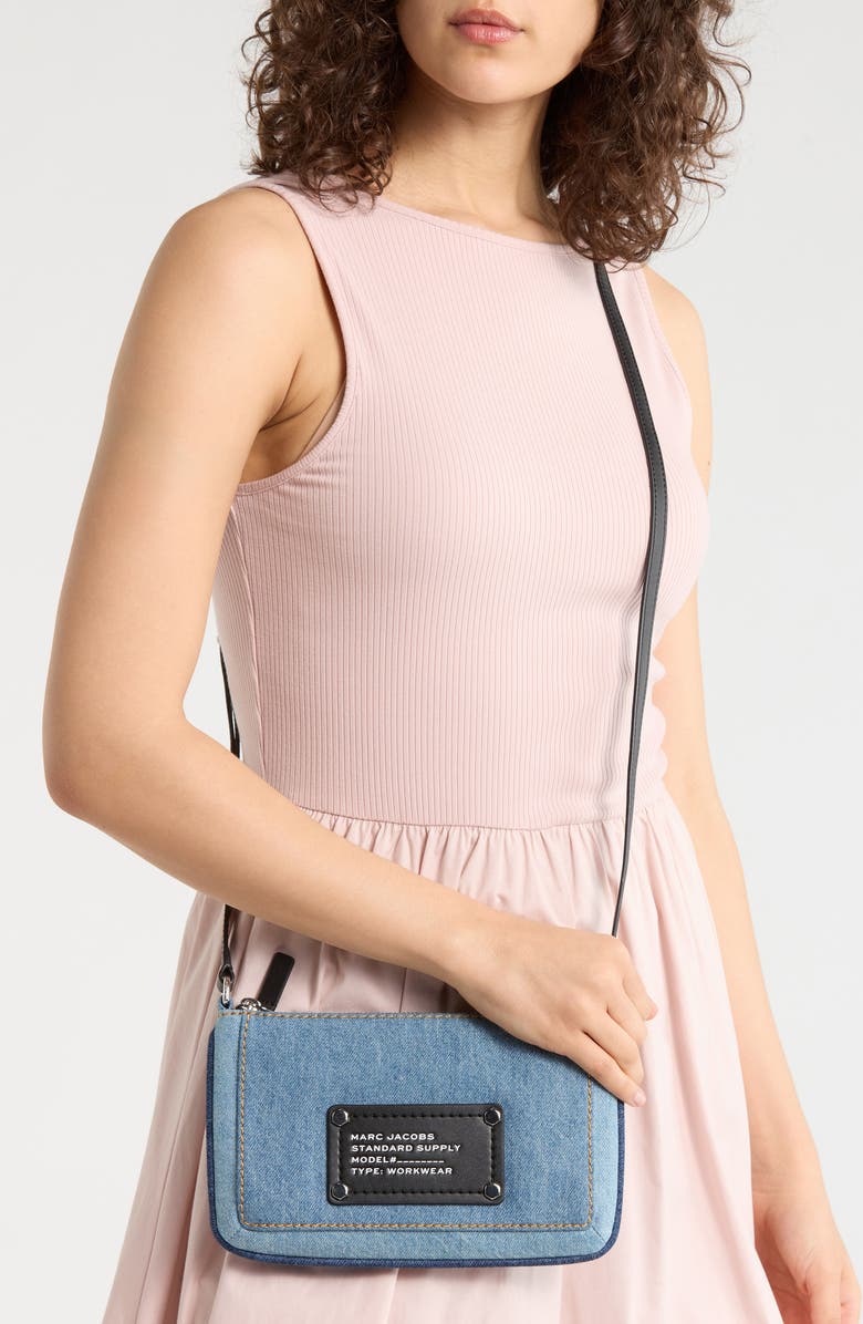 Marc Jacobs Denim Crossbody Pouch, Alternate, color, Denim