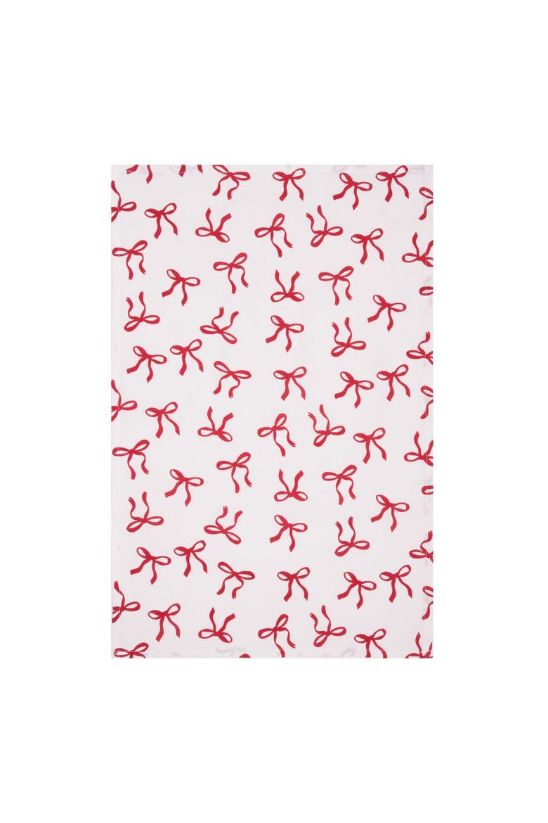 Holiday Festive Bows Christmas Towel & Stand Gift Set, Alternate, color, White