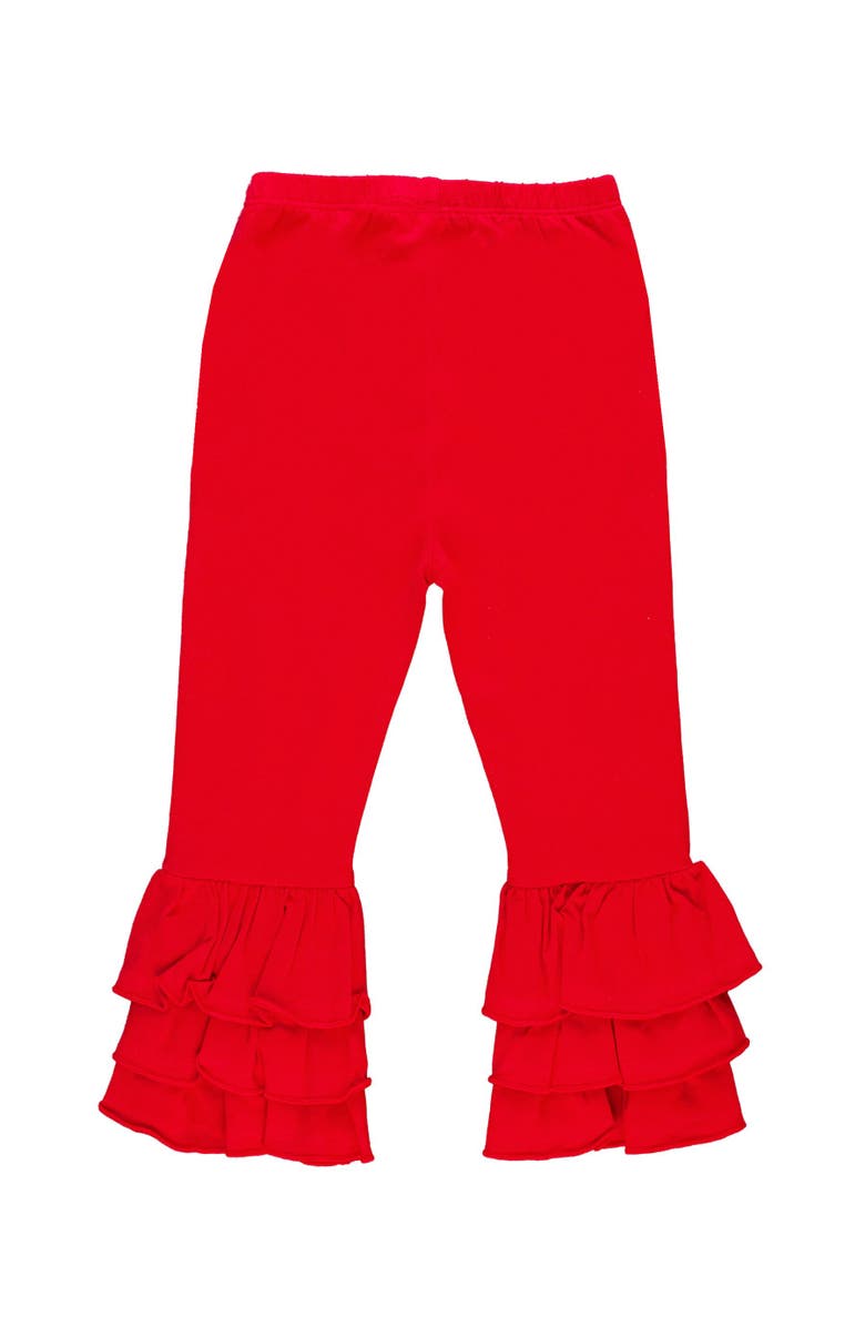 RuffleButts Ruffle Flare Pants, Alternate, color, Red