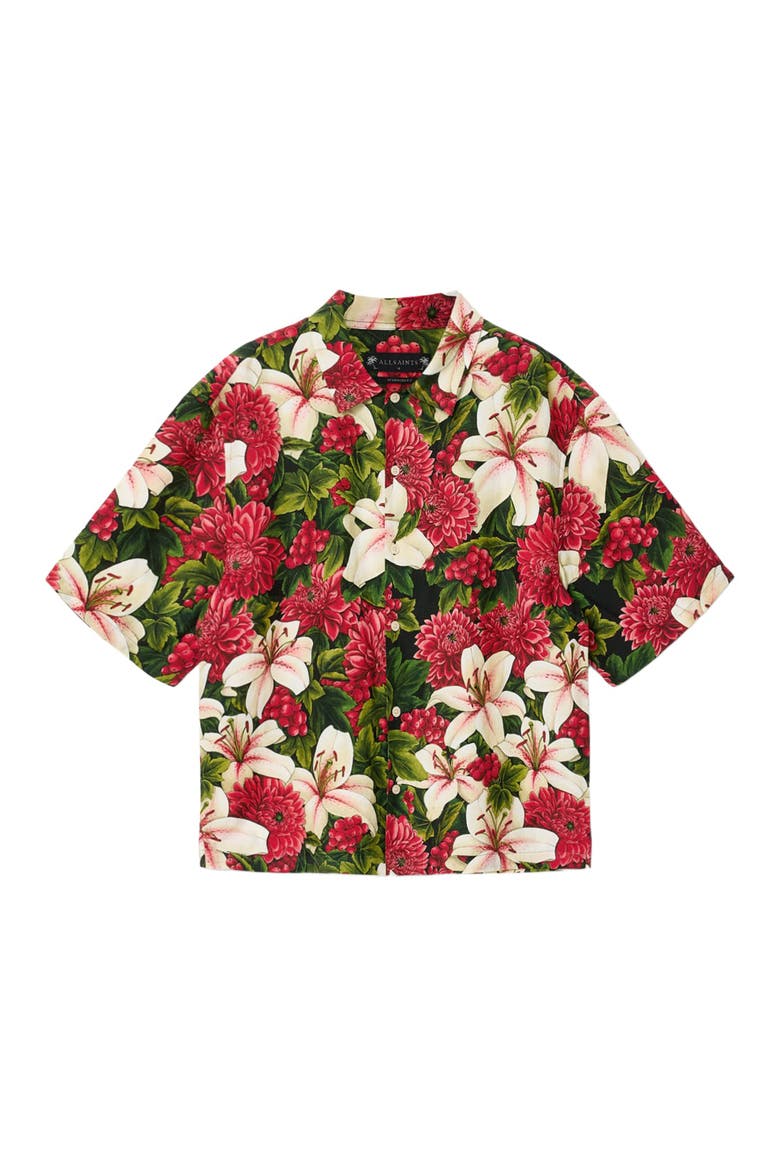 Hokkaido Floral Camp Shirt, Alternate, color, RED