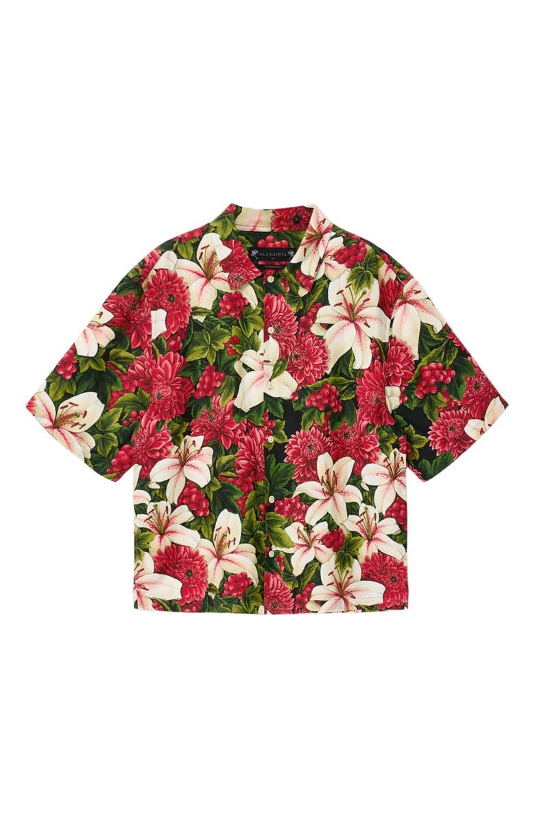 AllSaints Hokkaido Floral Camp Shirt, Alternate, color,