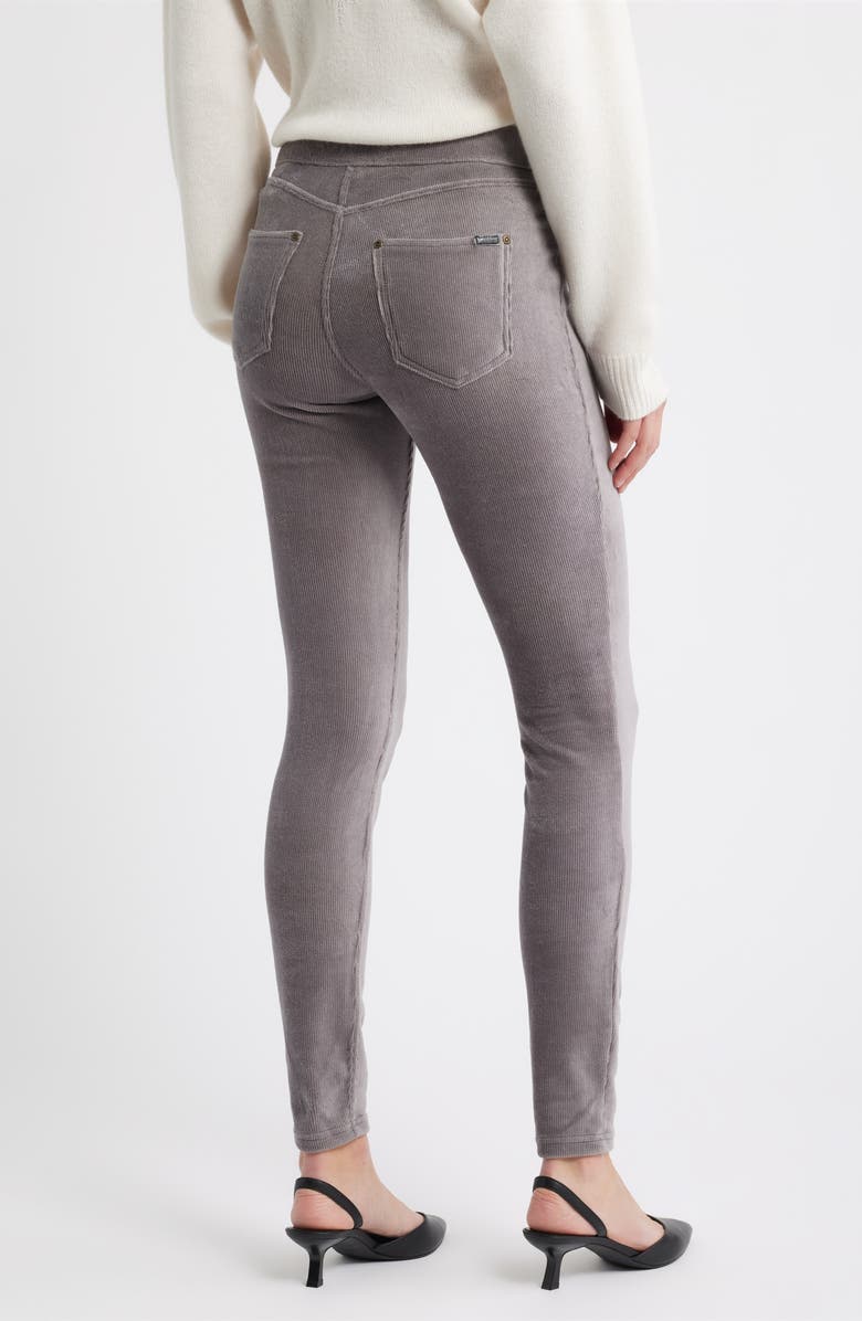 Hue Classic Stretch Corduroy Leggings, Alternate, color, Charcoal