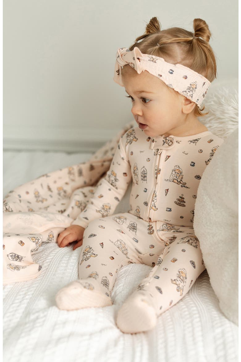 x Paddington Bear™ Organic Cotton Zip Footie, Alternate, color, SWEET PADDINGTON