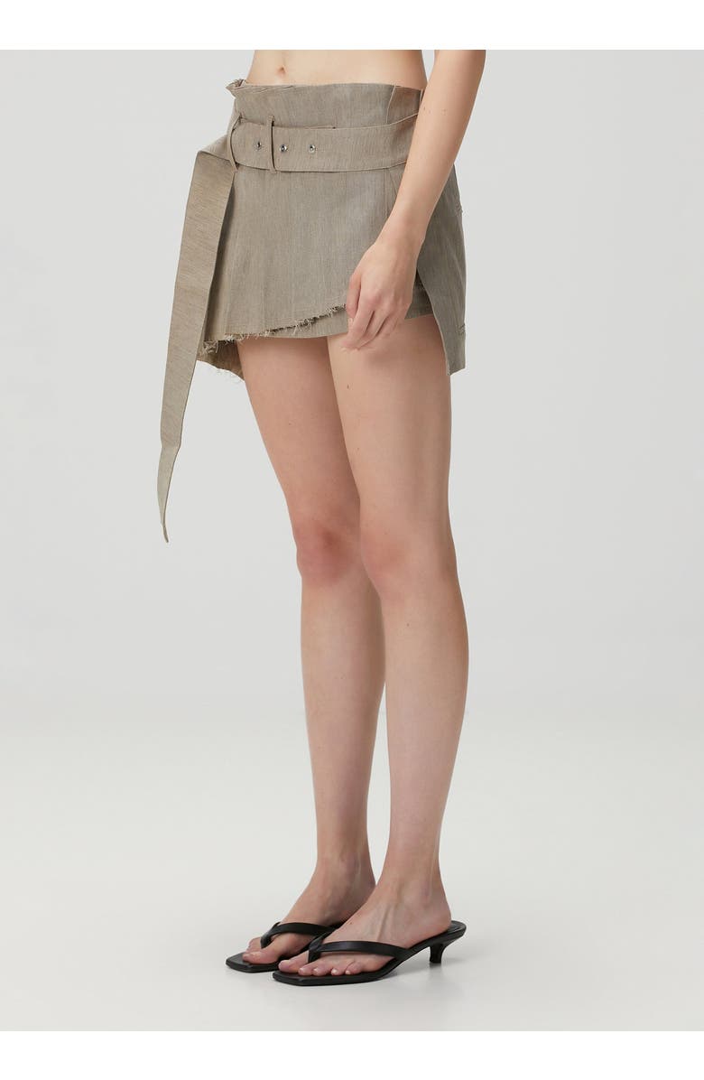 PCFG Linen Blend Super Mini Skirt, Alternate, color, Beige