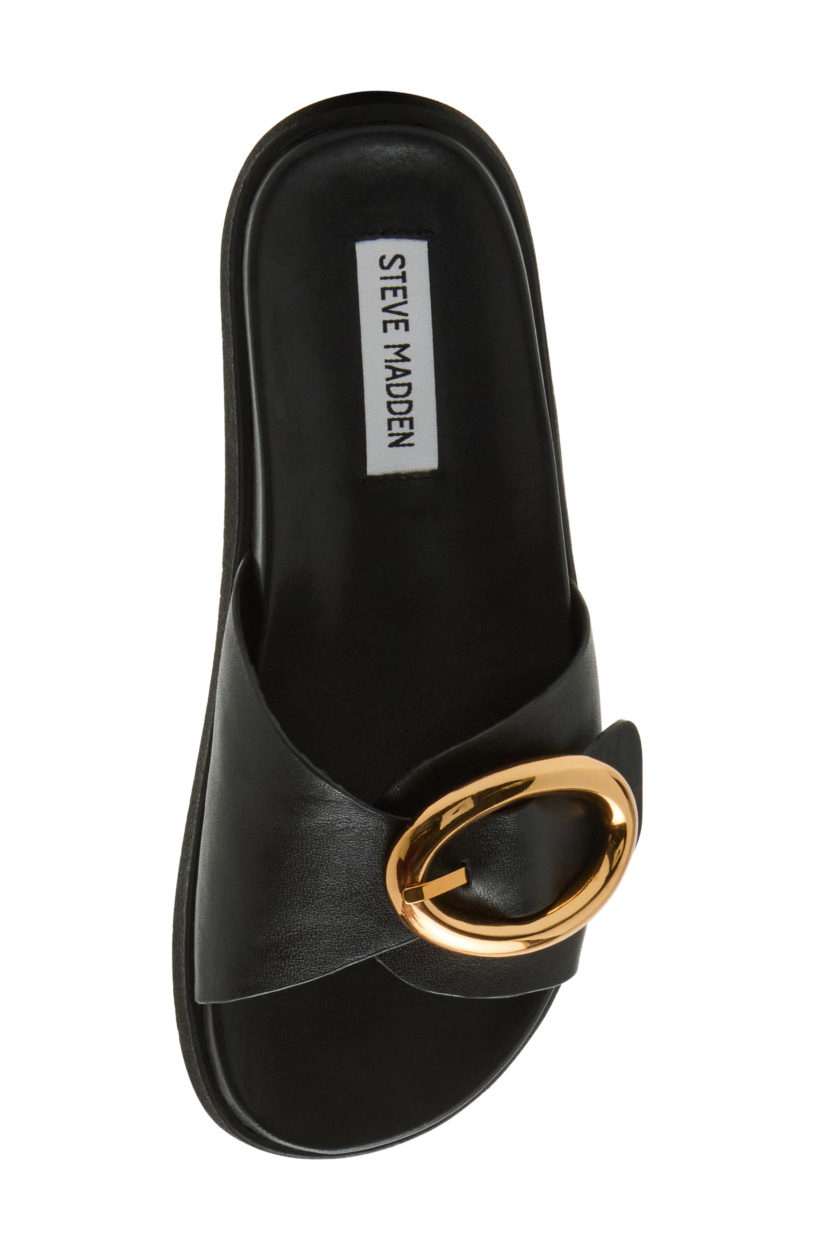 Steve Madden Mandie Slide Sandal, Alternate, color, Black Leather