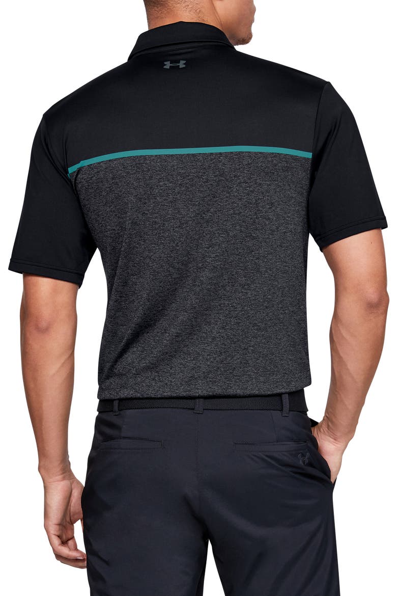 Playoff 2.0 Loose Fit Polo, Alternate, color, BLACK/ TEAL RUSH