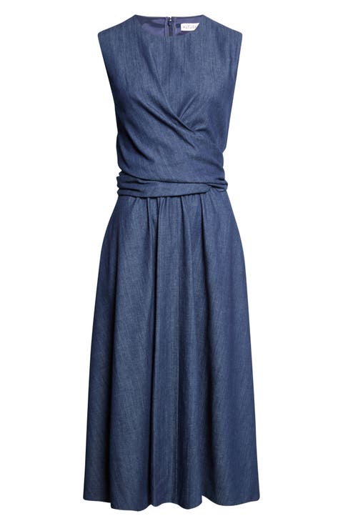 Penny Draped Denim Dress
