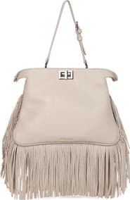 Walter Baker Bailey Leather Fringe Satchel