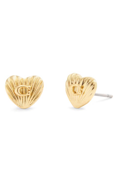 Logo Heart Stud Earrings