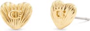 COACH Logo Heart Stud Earrings