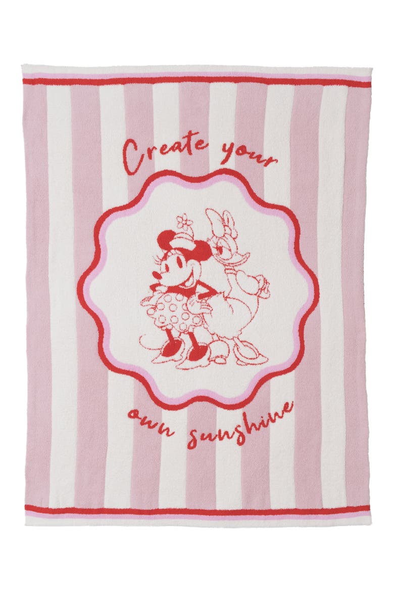 x Disney Minnie & Daisy Stripe CozyChic® Stroller Blanket, Main, color, PINK PEONIE MULTI