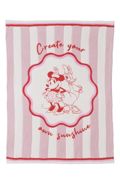 x Disney Minnie & Daisy Stripe CozyChic® Stroller Blanket