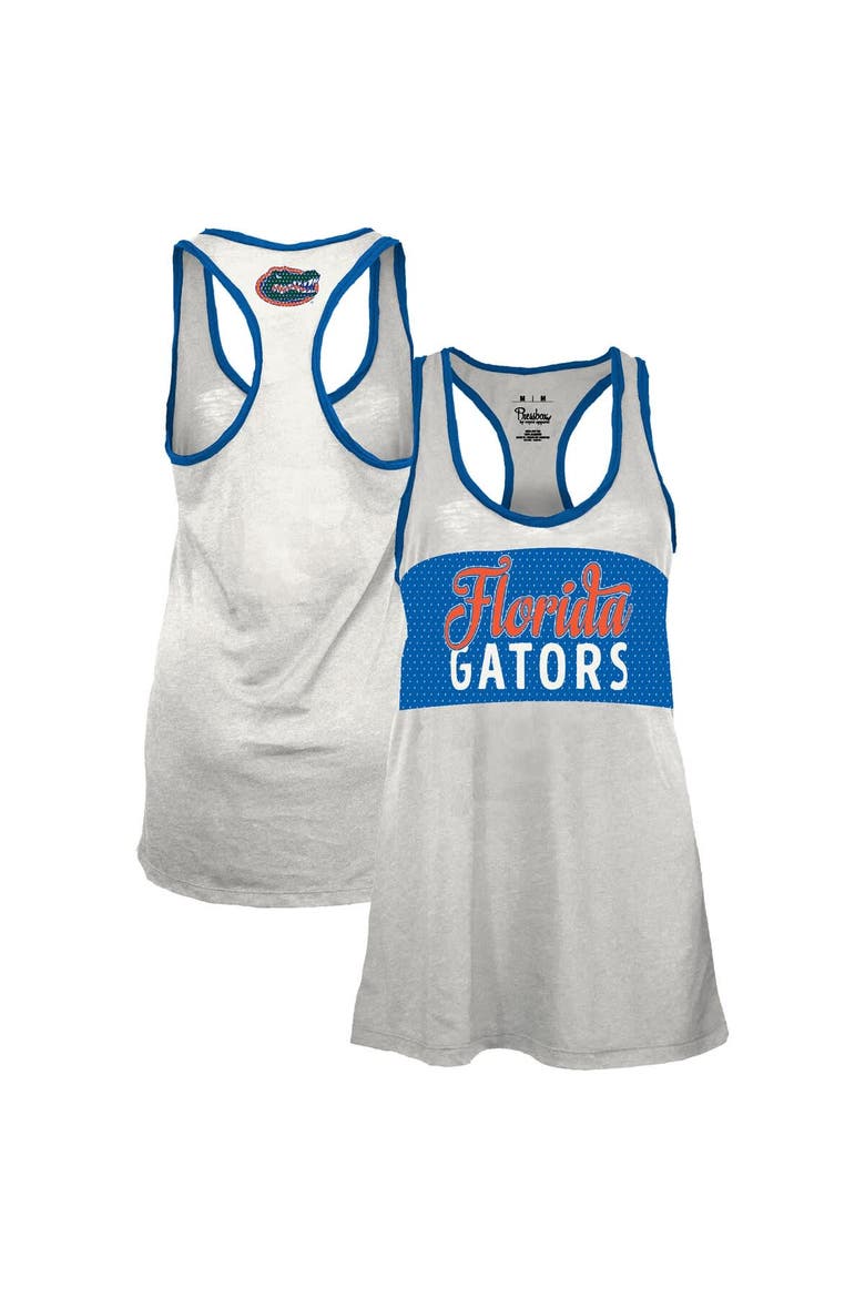 Women's Pressbox White/Royal Florida Gators Tracy Racerback Burnout Tank Top, Main, color, White