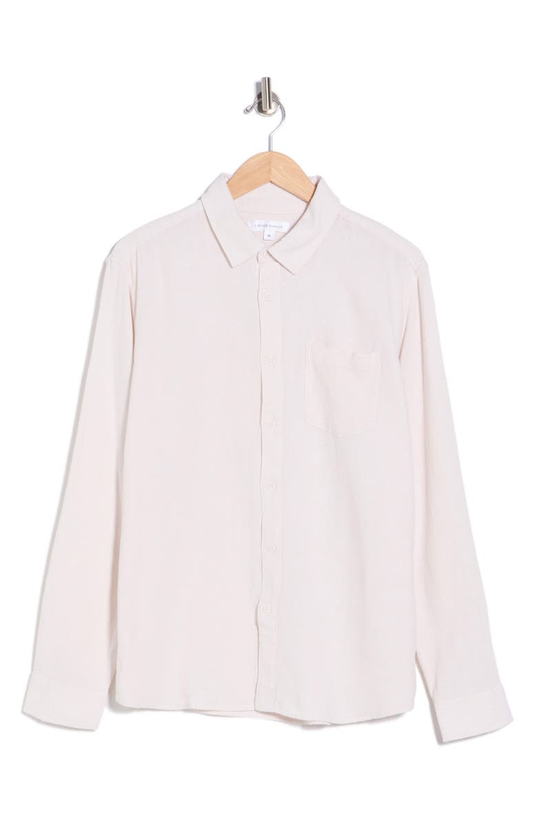 Vintage Summer Linen Blend Button-Down Shirt, Main, color, Sand