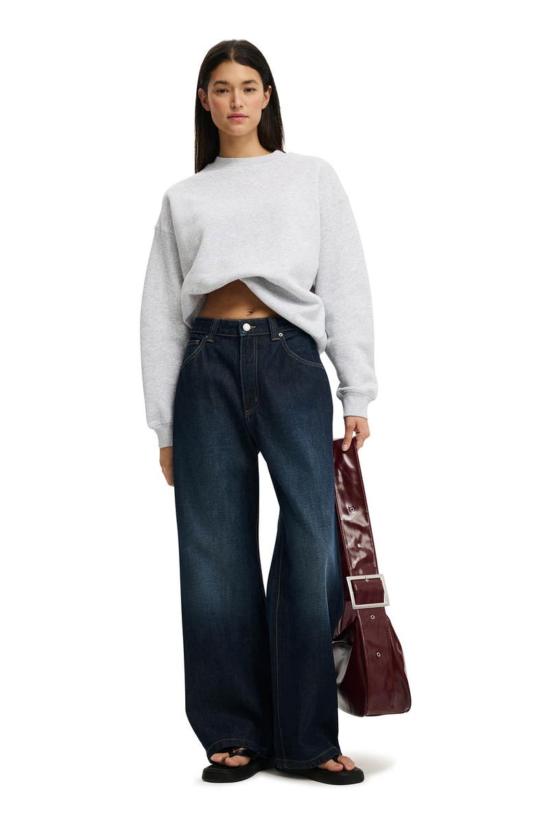 Cotton On Women's Oversized Fleece Sweatshirt, Alternate, color, Soft Grey Marle