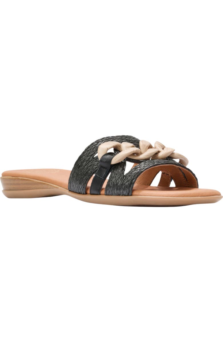 André Assous Neela Slide Sandal, Main, color, Black