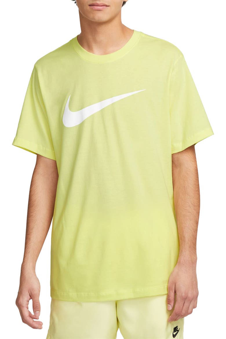 Icon Swoosh Cotton Graphic T-Shirt, Main, color, LUMINOUS GREEN