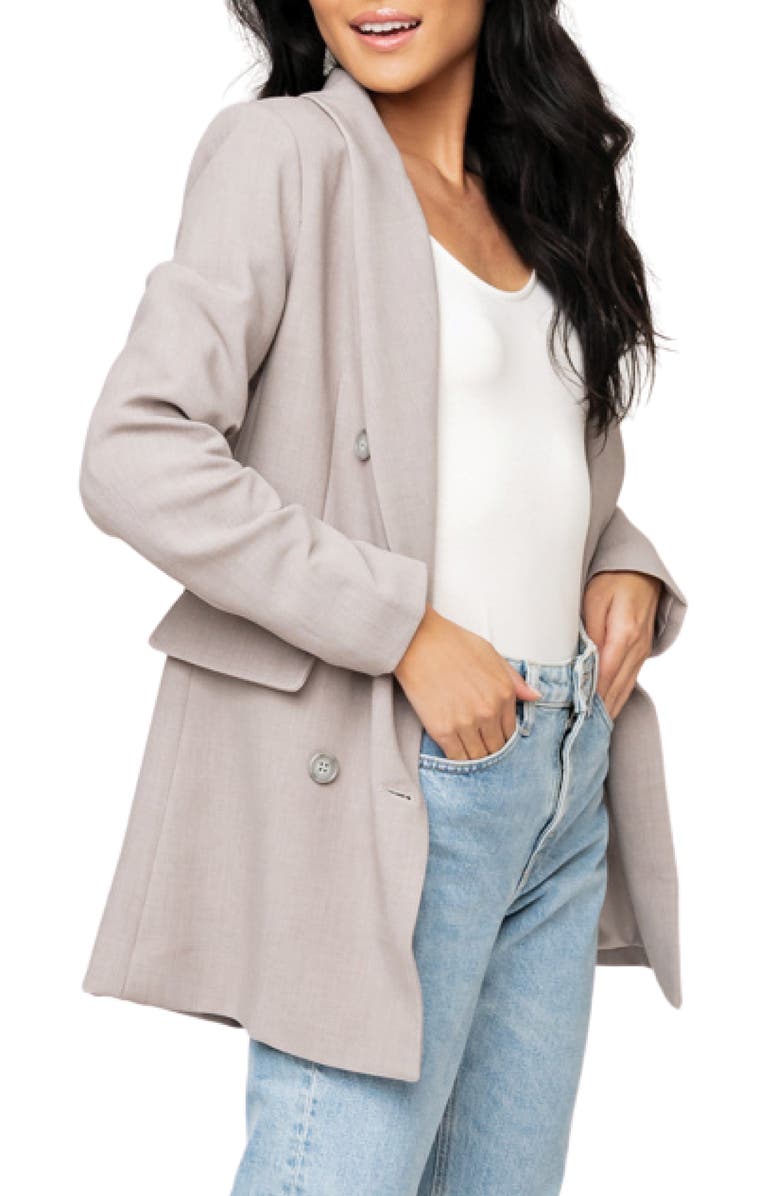 GIBSONLOOK Double Breasted Blazer, Alternate, color, Heather Grey
