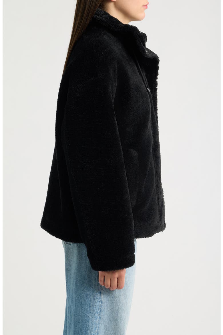 Faux Fur Shearling Jacket, Alternate, color, BLACK