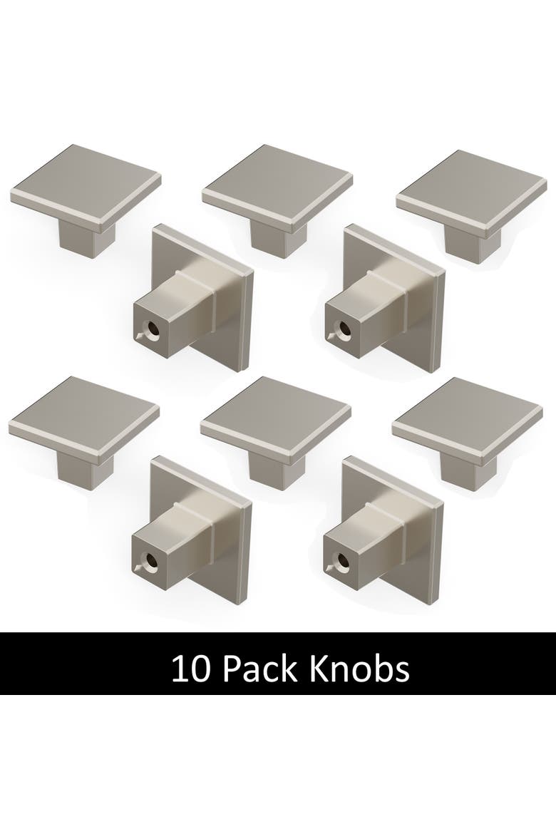 Heritage Tempo Cabinet Knobs 10Pk, Alternate, color, Silver