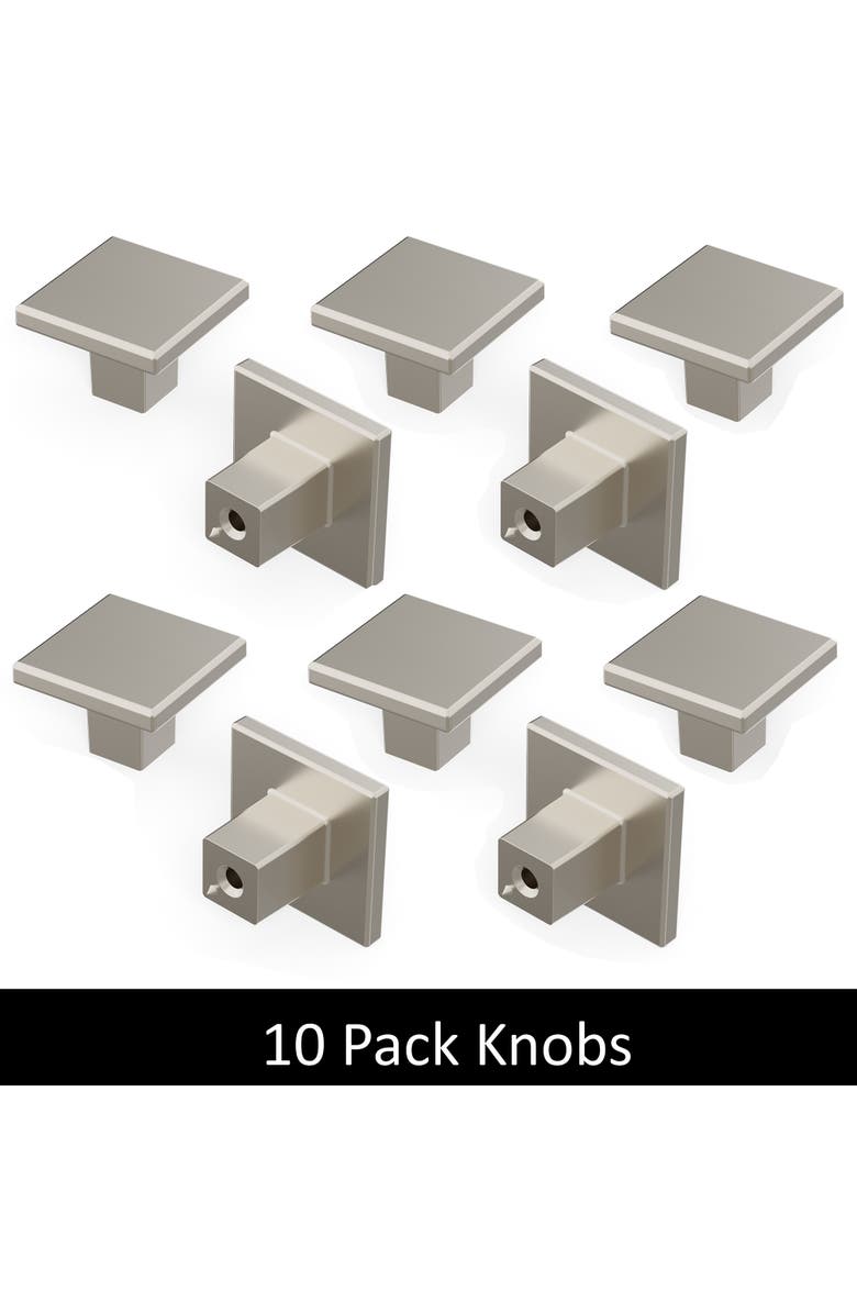 Heritage Designs Heritage Tempo Cabinet Knobs 10Pk, Alternate, color, Silver