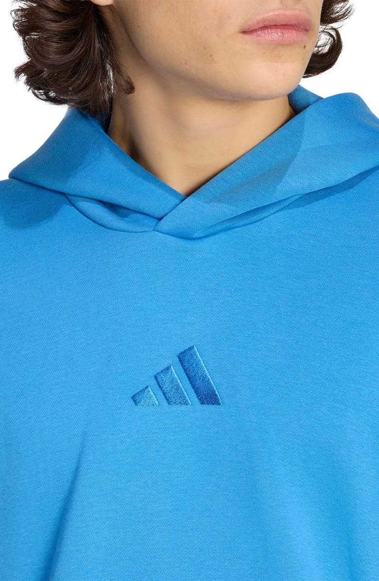 adidas All SZN Oversize Fleece Pullover Hoodie, Alternate, color, Ray Blue/ /